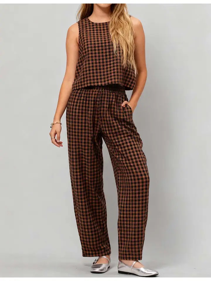 Gingham Tank & Trouser Set