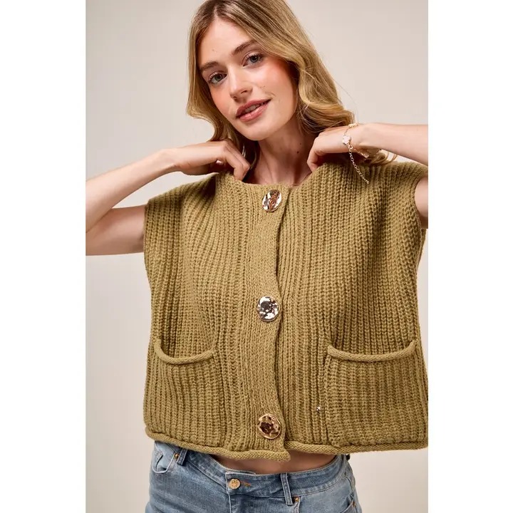 Knit Button Vest