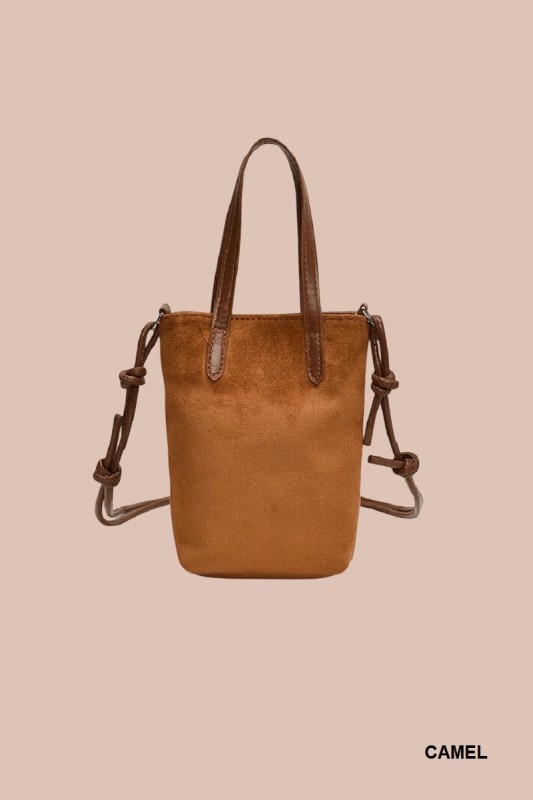 Suede Mini Tote Crossbody Bag